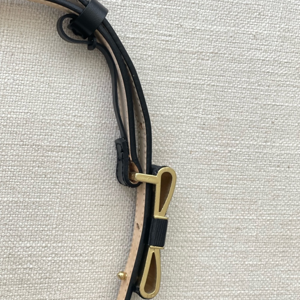 BROOKS BROTHERS - Black Leather Belt with Bow Buckle - Size Small - Picture 6 of 9